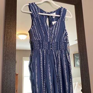 Blue and white jumpsuit